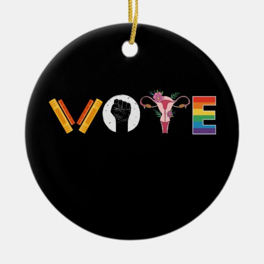 VOTE Books 子宮 LGBT サポート セラミックオーナメント (正面)