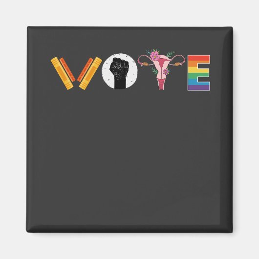 VOTE Books 子宮 LGBT サポート マグネット (正面)