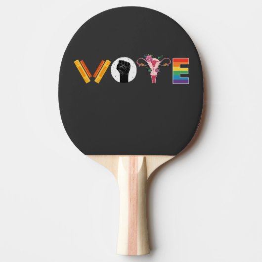 VOTE Books 子宮 LGBT サポート 卓球ラケット (正面)