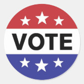 Vote Button 6 Stars ラウンドシール (正面)