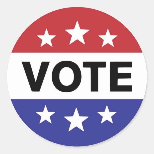 Vote Button 6 Stars ラウンドシール (正面)