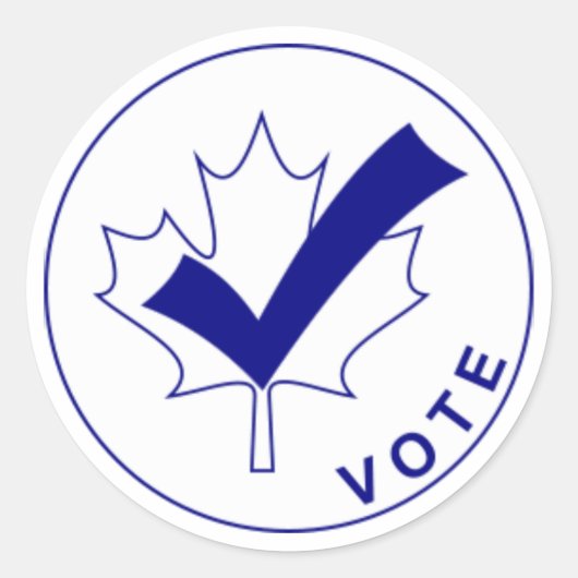 VOTE Canadaスタンプ – BLUE ラウンドシール (正面)