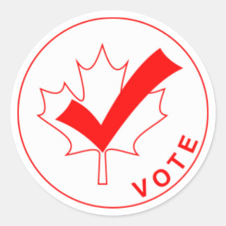 VOTE Canadaスタンプ – RED ラウンドシール