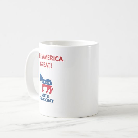 Vote Democrat Pro-Democracy Coffee Mug コーヒーマグカップ (正面左)