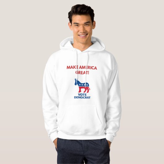 Vote Democrat Pro-Democracy Hoodie パーカ (正面フル)