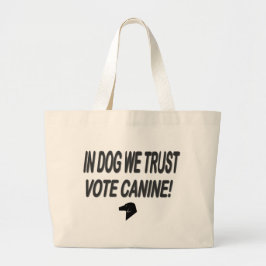Vote Dog with Black Text ラージトートバッグ