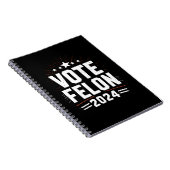 Vote Felon Trump 2024 楽しい選挙の投票 ノートブック (右側)