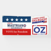 Vote for Freedom with Mastriano, DelRosso & Dr. OZ 横断幕 (横)