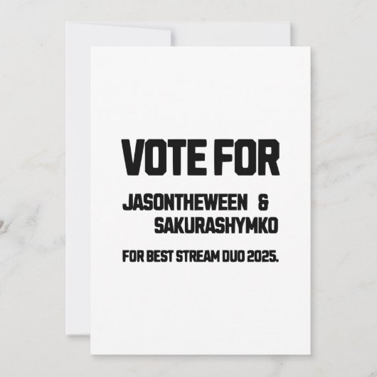Vote for Jason and Sakura サンキューカード (正面)