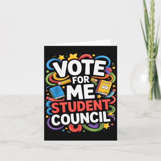 Vote For Me Student Council Great Vibes School Ele カード (正面)