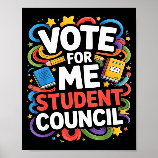 Vote For Me Student Council Great Vibes School Ele ポスター (正面)