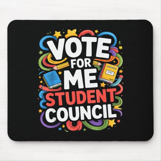 Vote For Me Student Council Great Vibes School Ele マウスパッド (正面)