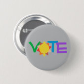 Vote GOTV ボタン / 太陽とともに投票しよう 缶バッジ (正面&裏面)
