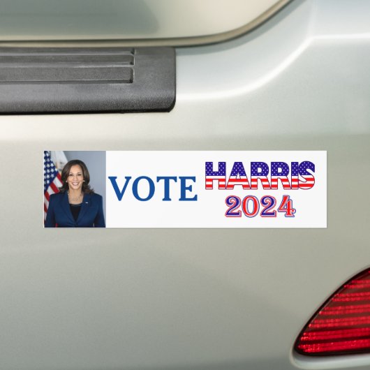 Vote Harris 2024民主党旗文字 バンパーステッカー (車上)