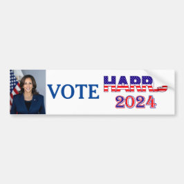 Vote Harris 2024民主党旗文字 バンパーステッカー