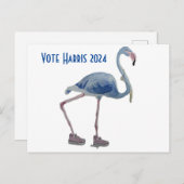 Vote Harris 2024 Blue FLAmingoとPearlsポストカード ポストカード (正面/裏面)