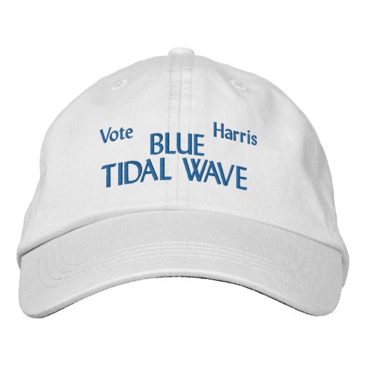 Vote Harris Blue Tidal Wave 刺繍入りキャップ (正面)
