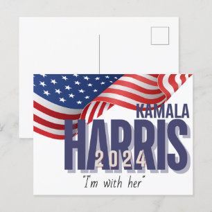 Vote Harris Election 2024カスタマイズ可能 ポストカード