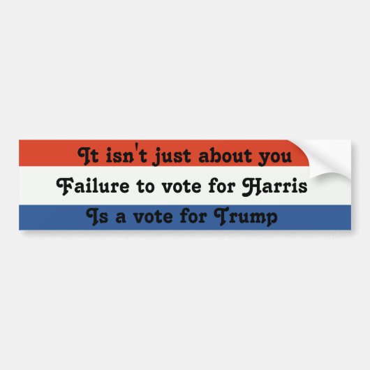 Vote Harris Not Trump v2 バンパーステッカー (正面)