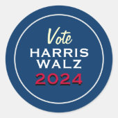Vote HARRIS WALZ 2024キャンペーン ラウンドシール (正面)