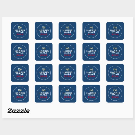 Vote Harris Walz 2024 Square Campaign Stickers スクエアシール (シート)