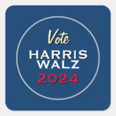 Vote Harris Walz 2024 Square Campaign Stickers スクエアシール (正面)