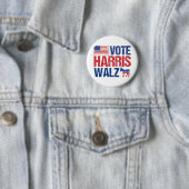 Vote Harris Walz American Flag民主党のドンキー 缶バッジ (インサイチュ)