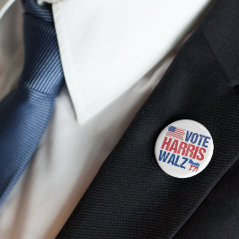 Vote Harris Walz American Flag民主党のドンキー 缶バッジ