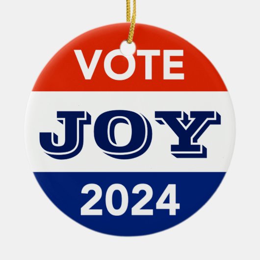 Vote Joy 2024 Harris Walz セラミックオーナメント (正面)