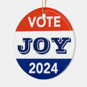 Vote Joy 2024 Harris Walz セラミックオーナメント (左)