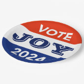 Vote Joy 2024 Harris Walz ペーパープレート (アングル)