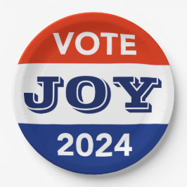 Vote Joy 2024 Harris Walz ペーパープレート