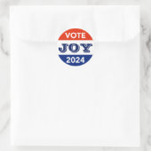 Vote Joy 2024 Harris Walz ラウンドシール (バッグ)