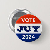 Vote Joy 2024 Harris Walz 缶バッジ (正面&裏面)