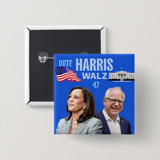 Vote-Kamala-HarrisとTim-Walz-2024_ 缶バッジ (正面&裏面)