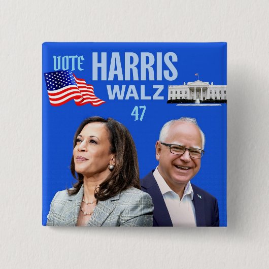Vote-Kamala-HarrisとTim-Walz-2024_ 缶バッジ (正面)