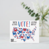 Vote! Lasting Impact, Red White Blue Butterflies  ポストカード (スタンド正面)