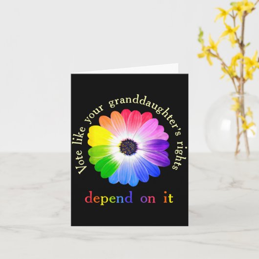 Vote Like Your Granddaughter's Rights Depend On It カード (黄色い花)