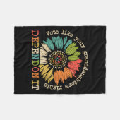 Vote Like Your Granddaughter's Rights Depend On It フリースブランケット (正面(横))