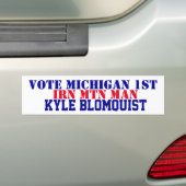VOTE Michigan 1st Kyle Blomquist Iron Mtn Man バンパーステッカー (車上)