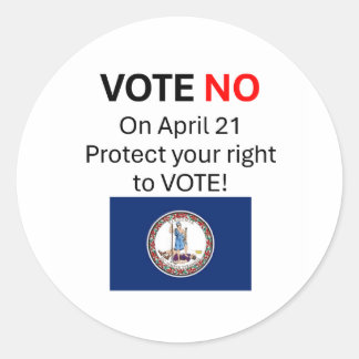 Vote NO on VA Redistricting  ラウンドシール