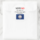 Vote NO on VA Redistricting  ラウンドシール (バッグ)