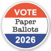 Vote Paper Ballots 2026 Midterm Election Paper Cup シール (正面)