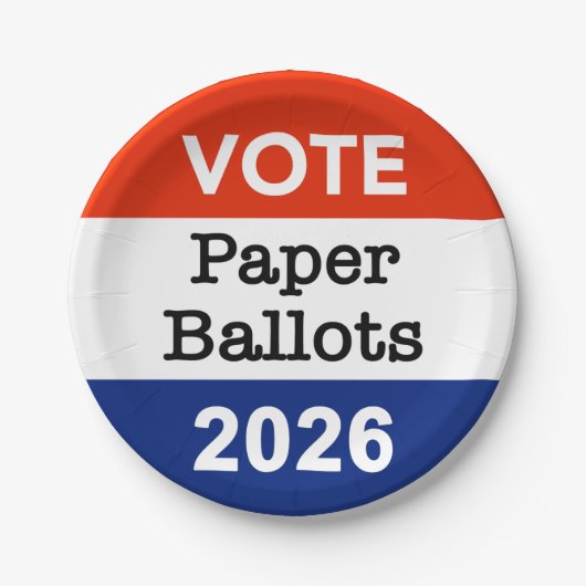 Vote Paper Ballots 2026 Midterm Election Paper Cup ペーパープレート (正面)