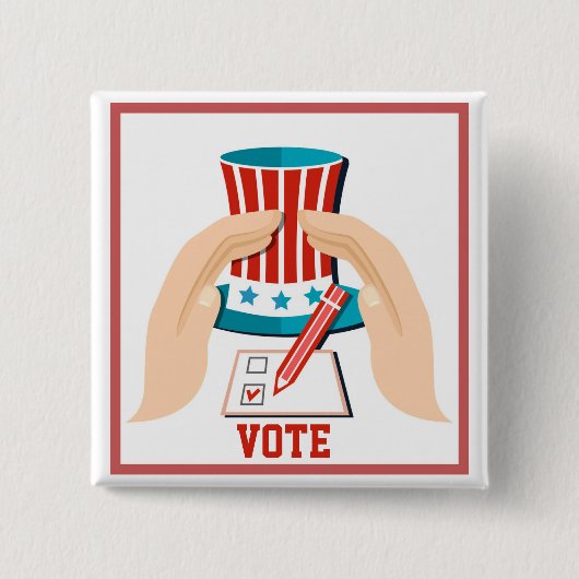 Vote Red Presidential Election 缶バッジ (正面)