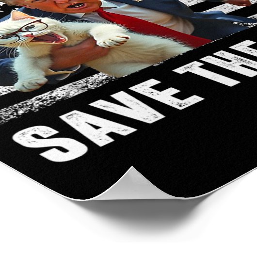 Vote Trump 2025 Funny Save The Cats  ポスター (角)