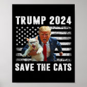 Vote Trump 2025 Funny Save The Cats  ポスター (正面)