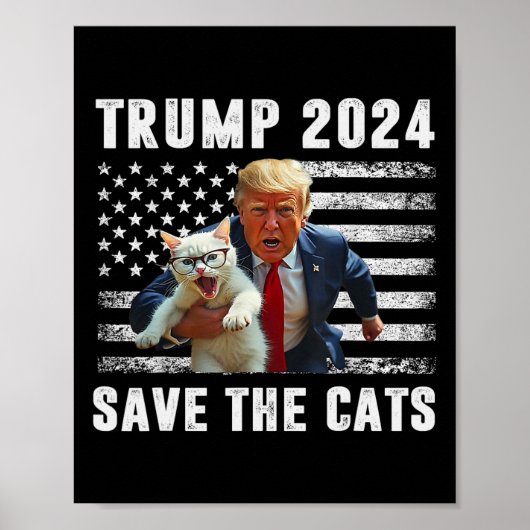 Vote Trump 2025 Funny Save The Cats  ポスター (正面)