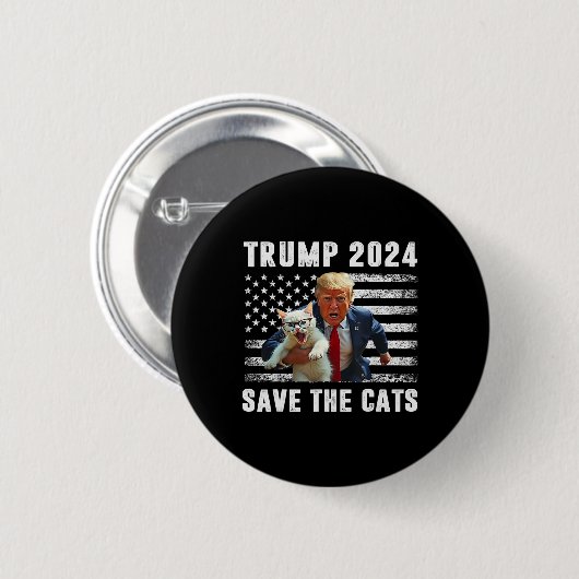 Vote Trump 2025 Funny Save The Cats  缶バッジ (正面&裏面)