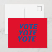 "Vote vote vote" 青赤 ポストカード (正面/裏面)